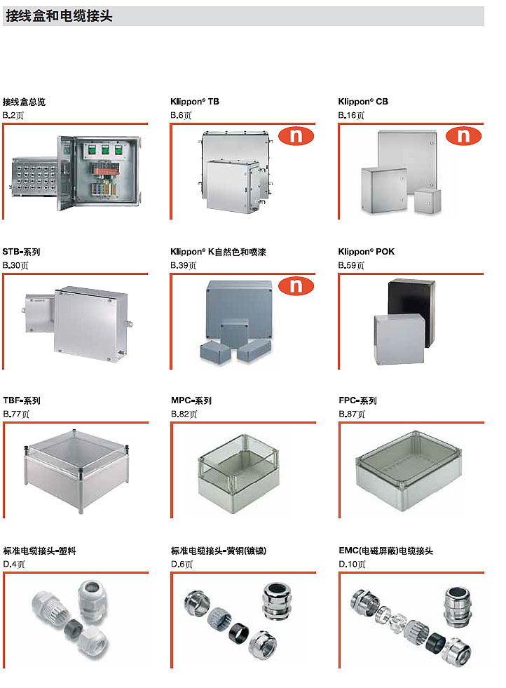 接线盒与电缆接头产品